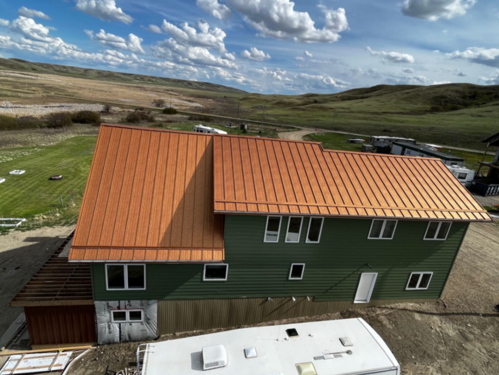 Standing Seam Metal Roof — Lac Pelletier, SK — Lac Pelletier, SK — completed Sask Seamless project