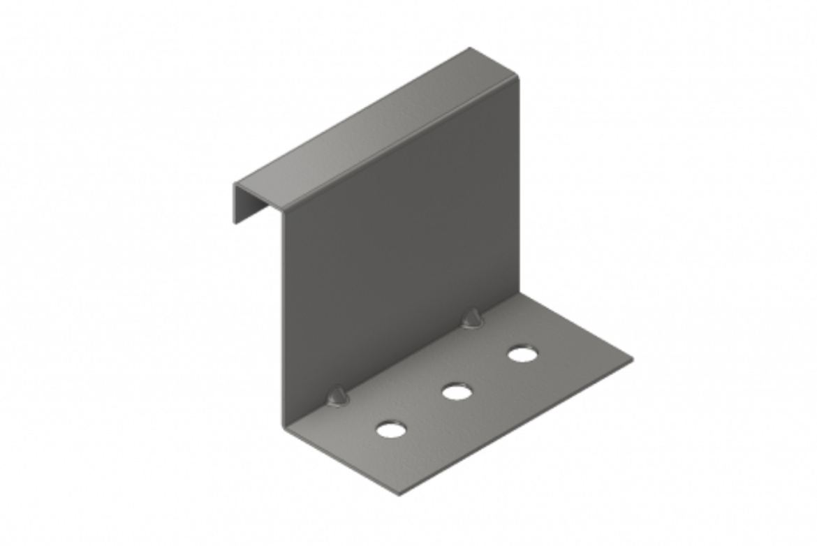 Fixed standing seam clip — engineered metal bracket with mounting holes